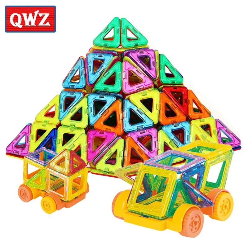 

QWZ 32PCS Mini Magnetic Designer Construction Set Enlighten Bricks Magnetic Model Building Blocks Educational Toys For Children