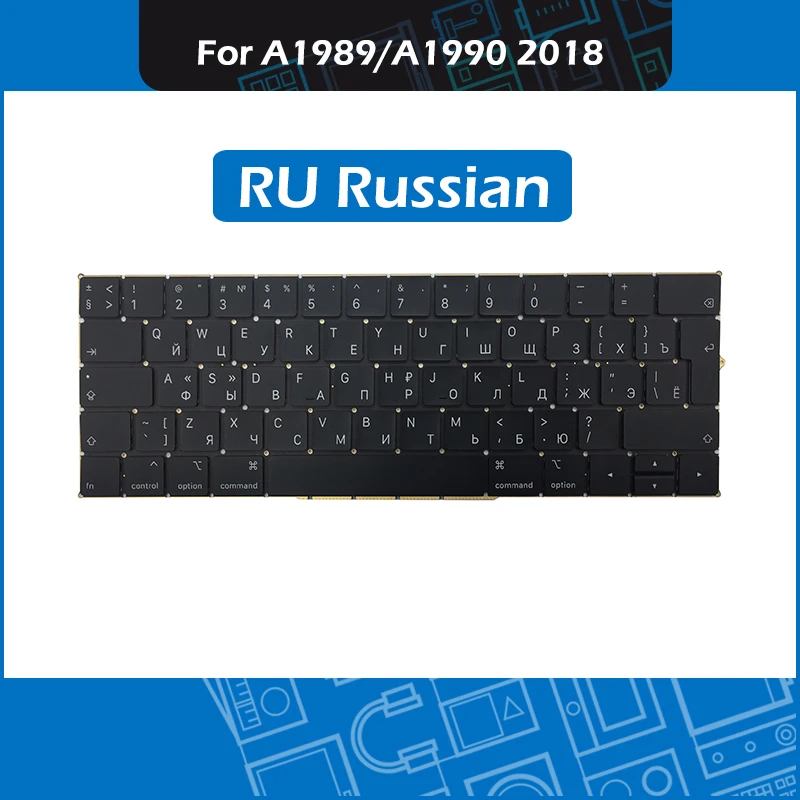 New RU Laotop 13 15 Replacement keyboard for font b Macbook b font Pro Retina A1989