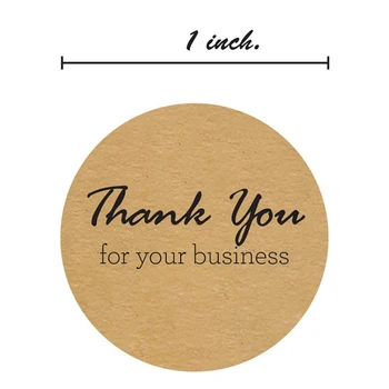 

1 Inch Round Kraft Thank You For Your Business Stickers/500 Labels Per Roll