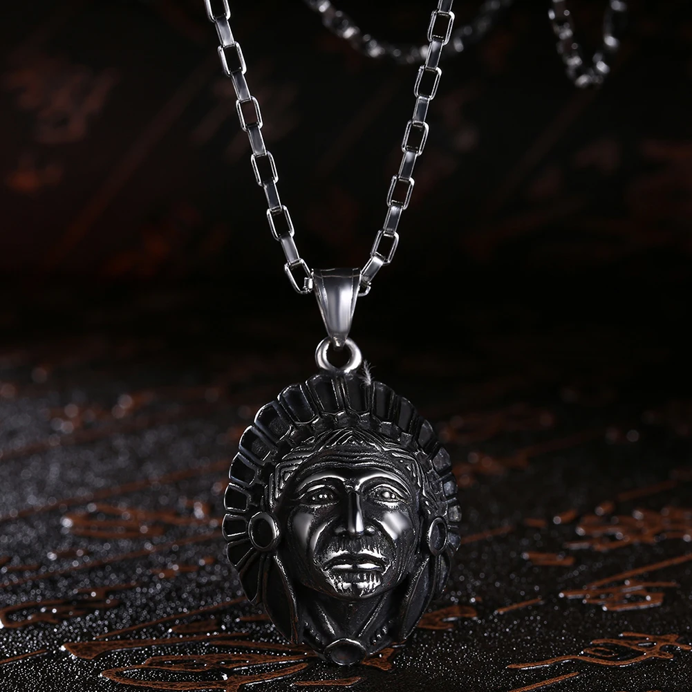 Винтаж Jewelry Нержавеющая сталь черный Рисунок Цепочки и ожерелья кулон для Для