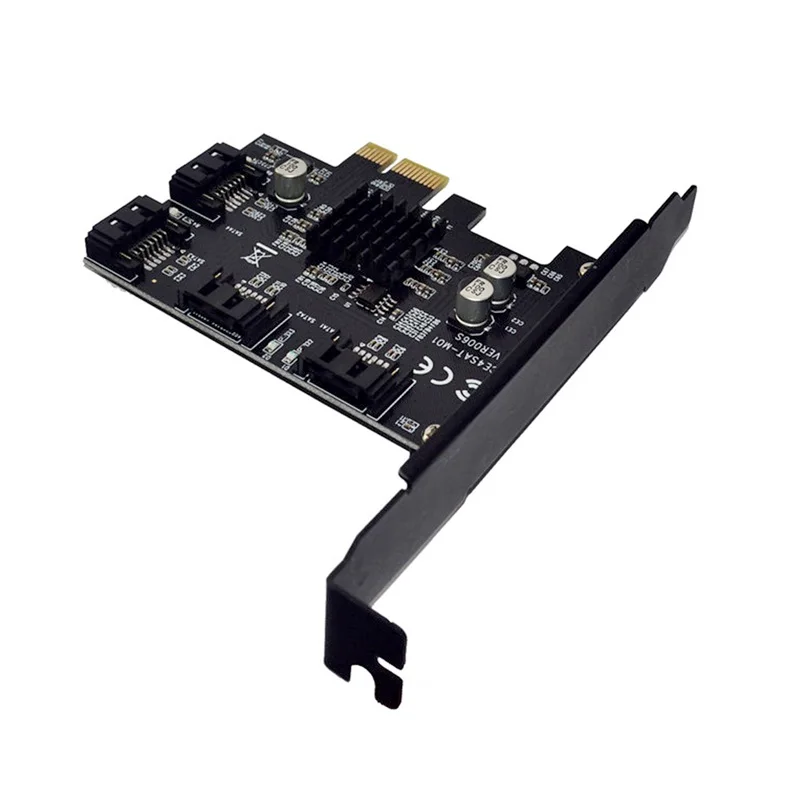 PCI-E к sata3.0 Плата расширения контроллера 4 порта 6G riser card расширение IPFS жесткий диск майнинговая карта 88SE9215