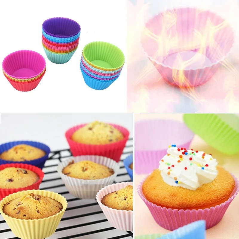 

6 pcs Silicone Cake Baking Inserts Cupcake Macaron Silicone Mat Heat Cake Tools Moulds Cooking TOOLS