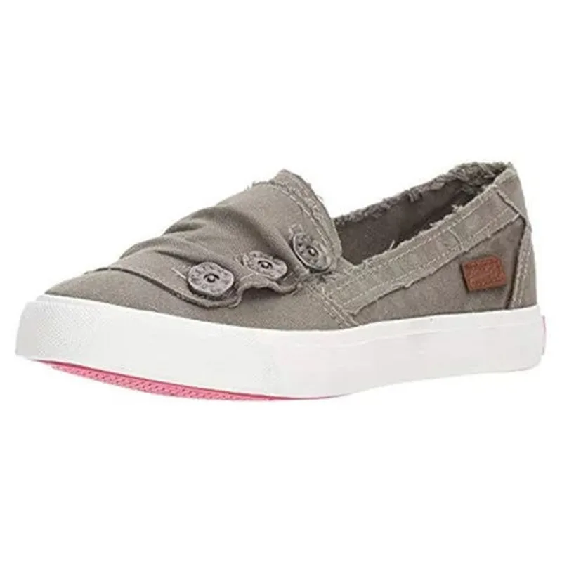 

SAILING LU Spring Canvas Shoes Round Toe Slip On Loafers Casual Women Flat Heel Denim Shoes Flats Sneakers Plus Size XWF705