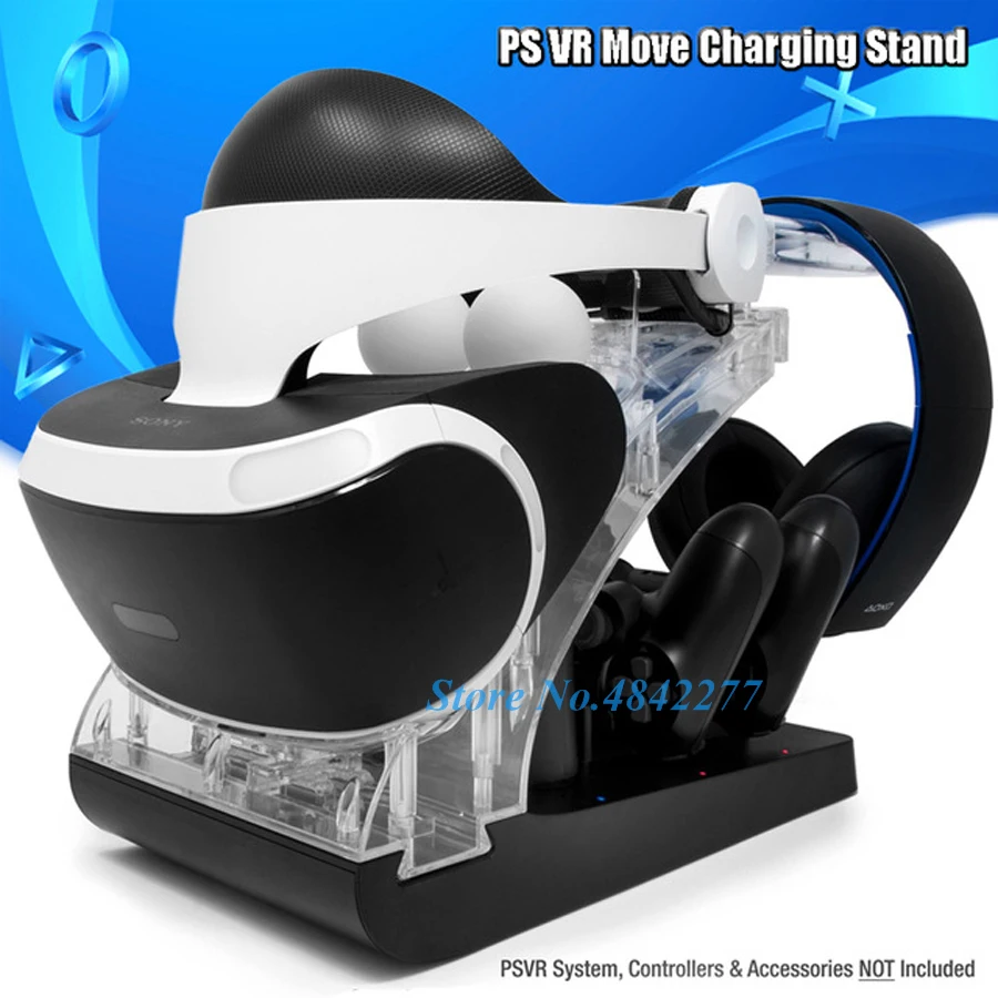 

PS VR Move PS 4 PS4 Controller Charging Dock Station PSVR Headset Storage Showcase Stand for Playstation PS VR MOVE Joystick