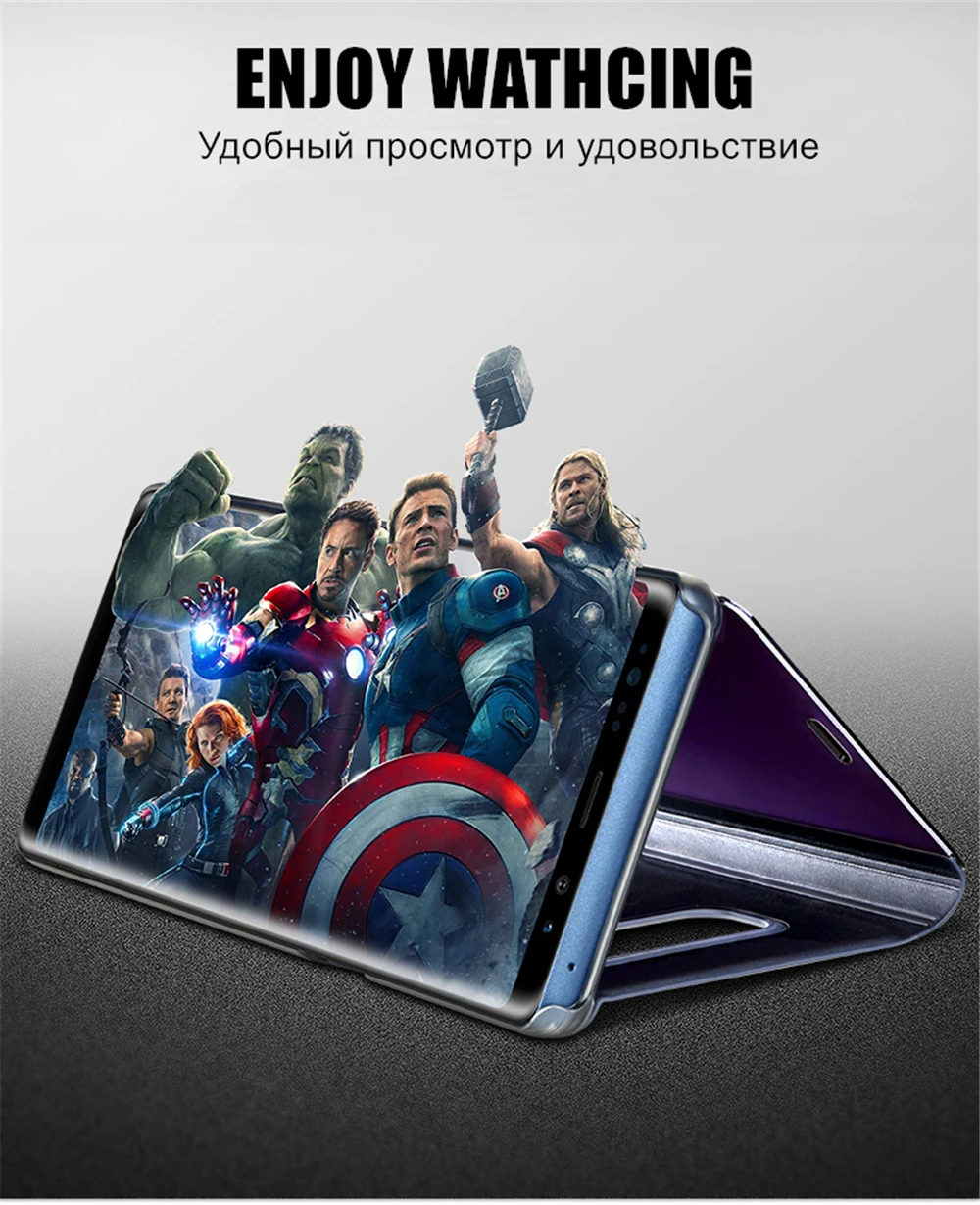 Зеркальный смарт чехол для Samsung Galaxy A3 A5 A7 2017 A8 A9 A6 Plus 2018 J2 J5 J7 J3 PRIME 2 CORE NEO