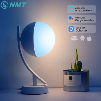 

LED Desk Lamps 7W Smart Voice LED Control Wireless Moon Shape Bedroom Eye Protection Table Night Lights Work With Alexa Google