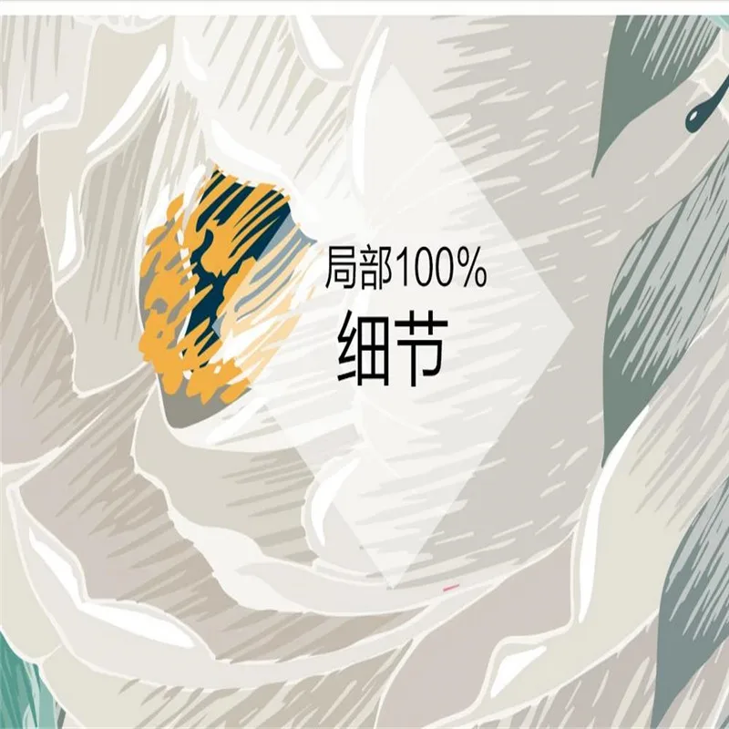 Custom wallpaper murals rural style hand-painted peony simple TV background high-grade silk material Custom wallpaper murals rural style hand-painted peony simple TV background high-grade silk material