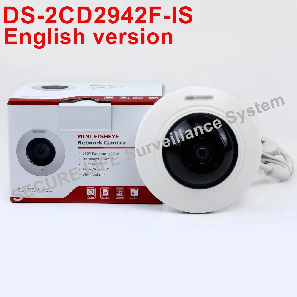 English version DS-2CD2942F-IS 4MP Compact Fisheye Network ip security Camera with Fisheye & PTZ view