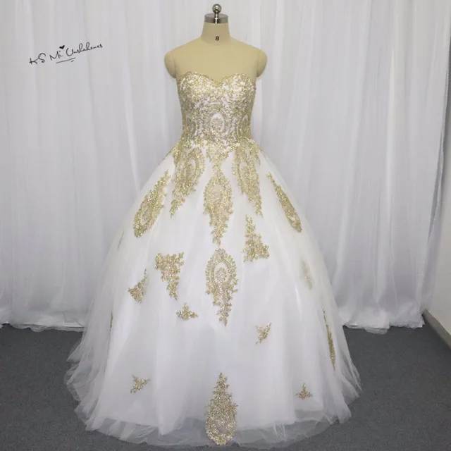oro blanco vestido de boda gótico encaje novia vestidos 2016