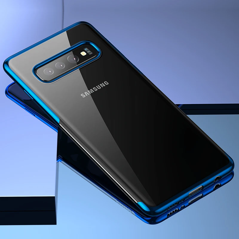 Роскошный чехол для телефона Baseus с покрытием для samsung Galaxy S10 Plus, Ультратонкий Мягкий ТПУ силиконовый чехол для Galaxy s10 Fundas - Цвет: Blue