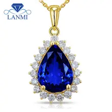 Pear 10x14mm 14Kt Yellow Gold Tanzanite Diamond Pendant , Natural AAA Tanzanite Pendant , Solid Gold Pendant For Women E0080