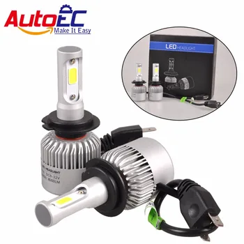 شراءAutoec 100 مجموعة S2 Cob أدى المصباح 42 واط H1 H4 H7 H11 H13 H3 9004 9005 المصابيح 8800LM 6000 كيلو المصابيح عالية مشرق 12 فولت # LN63