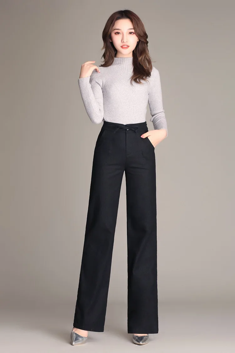 black cargo pants Free Shipping High Quality Women Cotton and Linen Casual Long Pants Female Mother Fashion Leisure Mid Waist Wide Leg Trousers khaki pants Pants & Capris