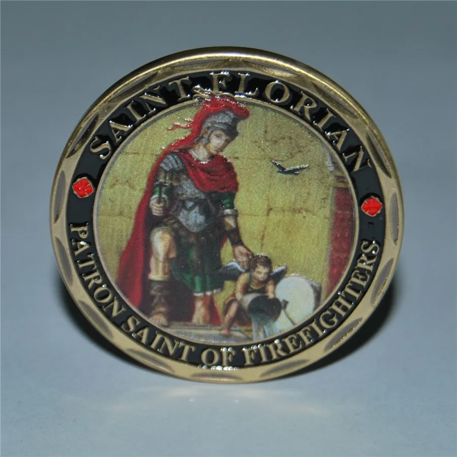 Firefighter challenge coin Saint Florian patron of firefighters Catholic (8)