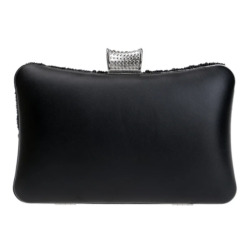 Luxy Moon Schwarz-Weiß-Clutch-Taschen für Hochzeiten, Rückansicht