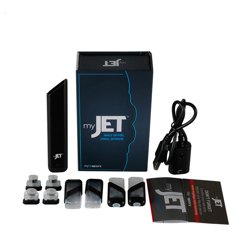 

MyVapors myJet Express Kit Wismec with 4 open unfilled e-juice pods 1.2ml Capacity leak-resistant with 350mAh battery vaporizer