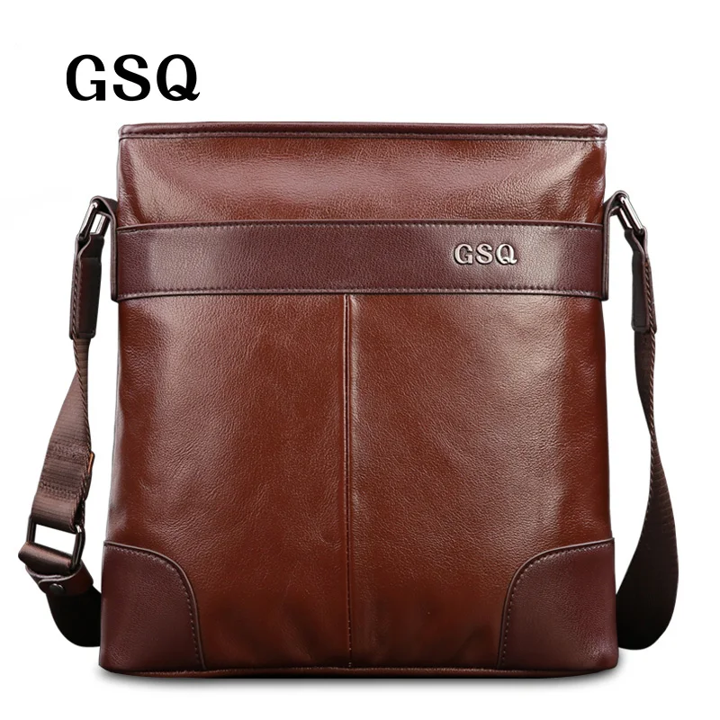 0 : Buy GSQ Fashion Genuine Leather Men Bag Hot Sale Men&#39;s Shoulder Bag Leather ...