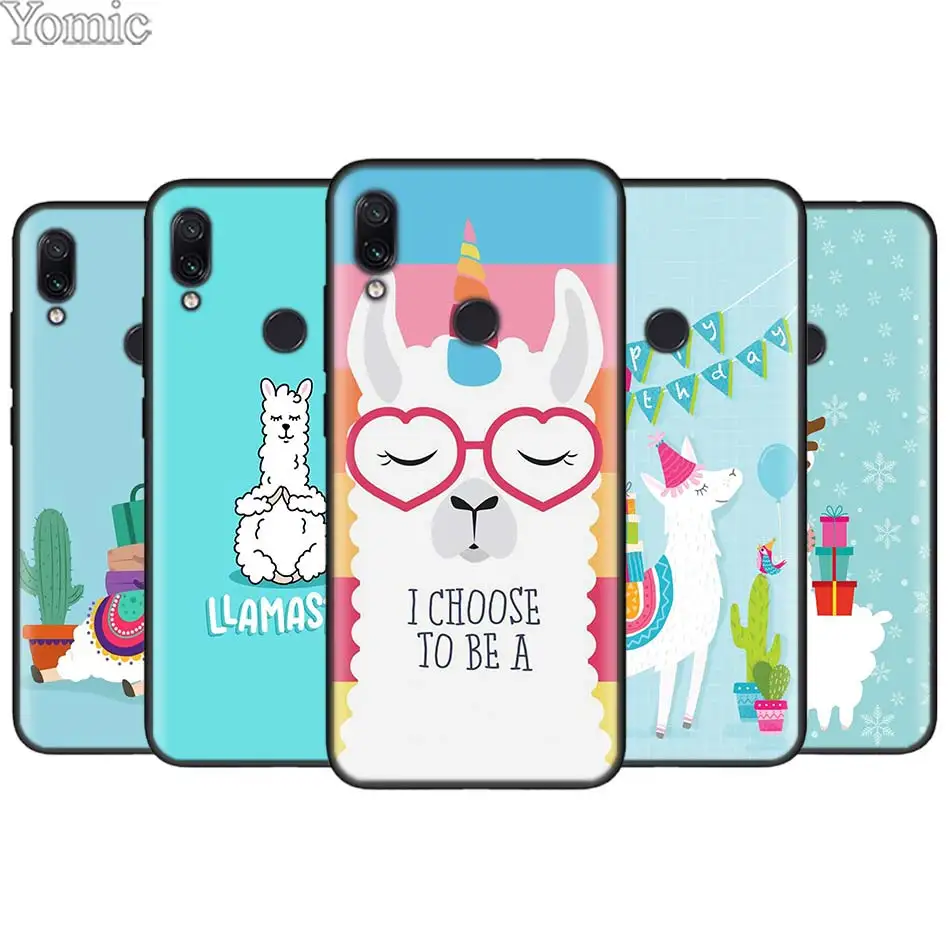 

Cute Lama Alpaca TPU Soft Silicone Case Cover for Xiaomi Redmi 7 6 5 Note 7 5 6 Pro 4X 5A 6A S2 GO Poco F1 Black Case