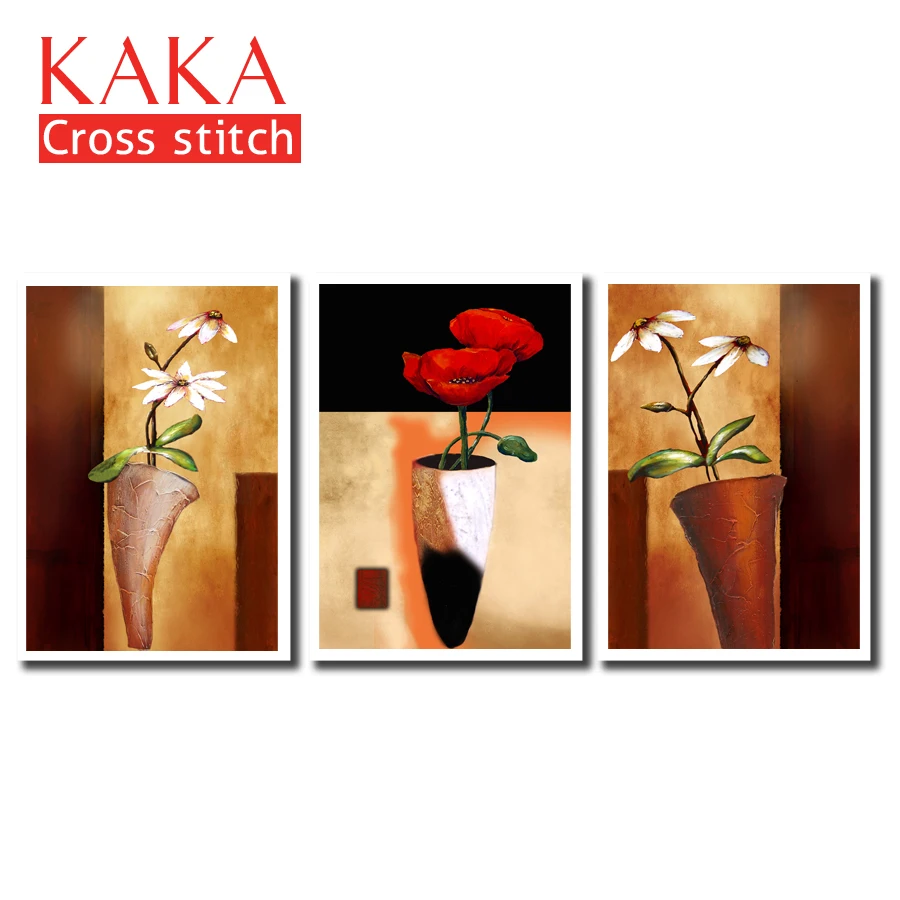

Cross stitch kits,Embroidery needlework sets with printed pattern,11CT-canvas for Home Decor Painting,Flowers Full NCKF015