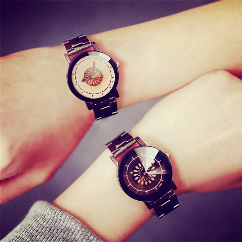 New font b Couple b font Ladies Fashion font b Watches b font Stainless Steel Top