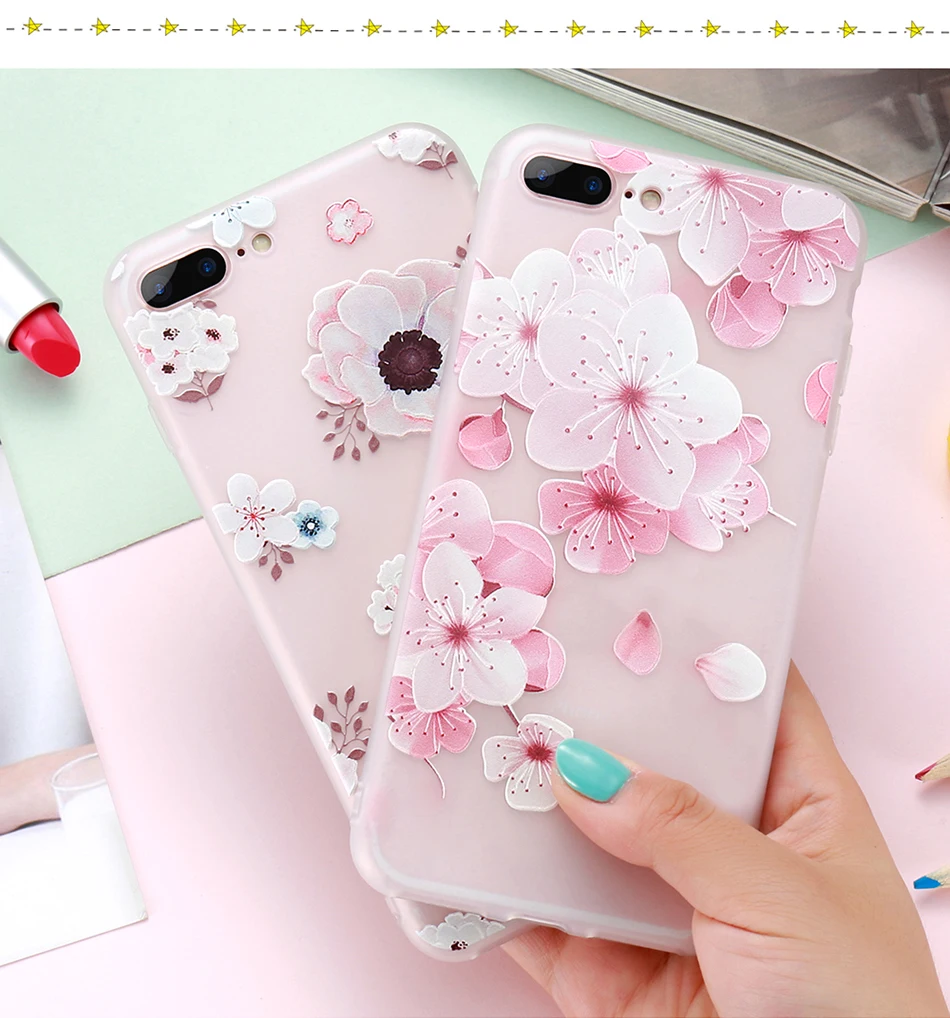 flower patterned case for iPhone 6 6s 7 Plus (8)