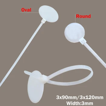 

3*90 3x90 3*120 3x120 (3mm Width) Round Oval Nylon Self-Locking RJ45 Network Wire Brand Mark Label Sign Tag ZIP Ties Cable Tie