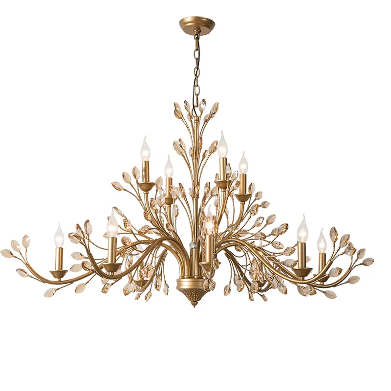 Gold Chandelier Modern Crystal Living Room Chandelier Lighting Led