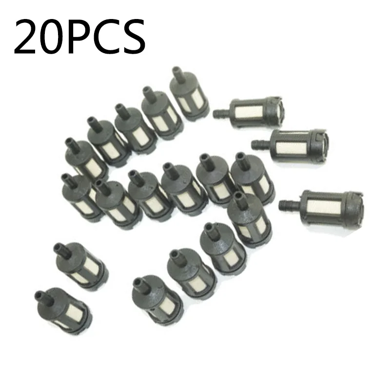 

20pcs Small Engine Inline Carb Petrol Gas Fuel Tank Filter For 2/2.5/3mm Strimmer Hedge Trimmer Chainsaw Pack