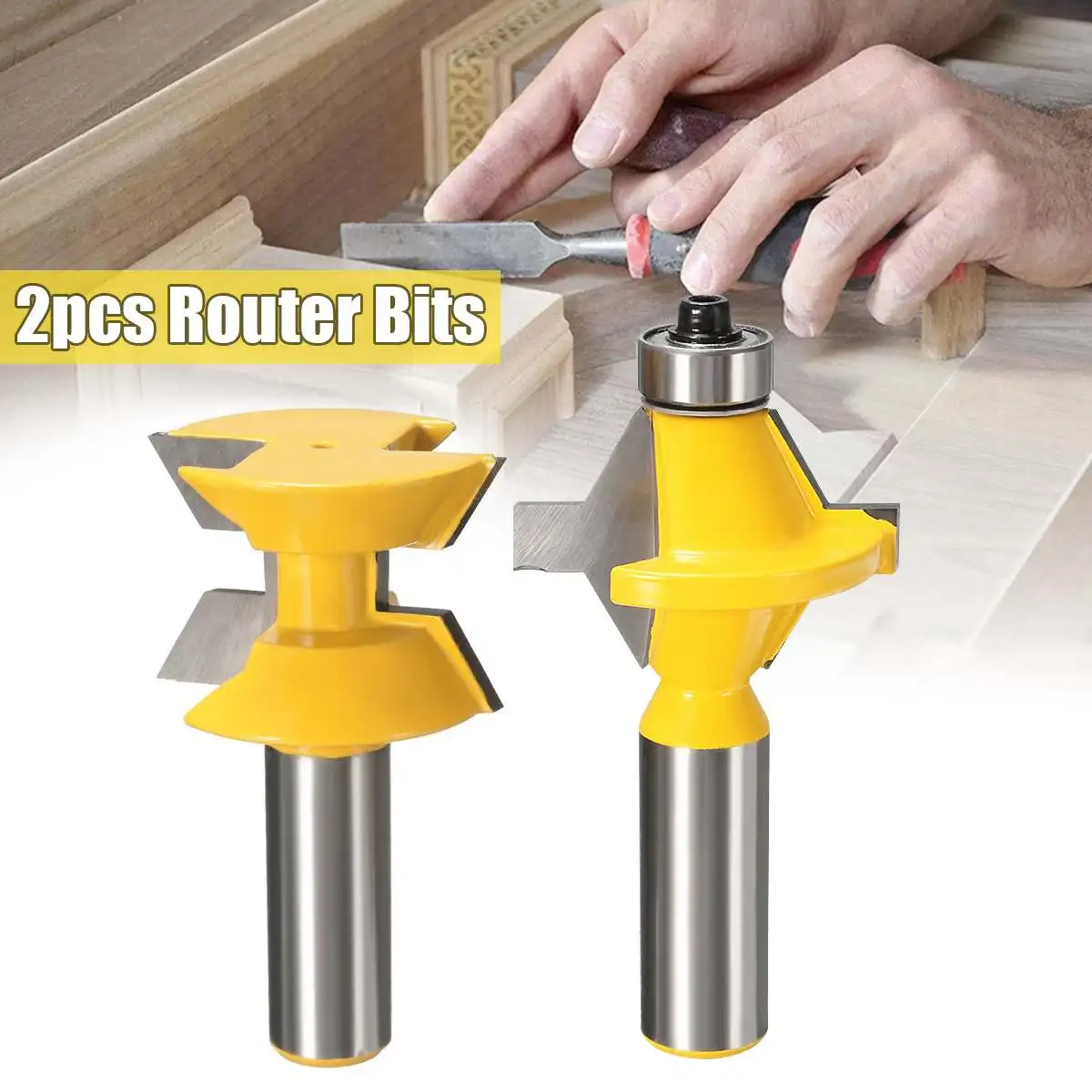 

1PC 1/2 Inch Shank Matched Tongue Groove Router Bit Set Edge Banding For Woodworking New Arrival