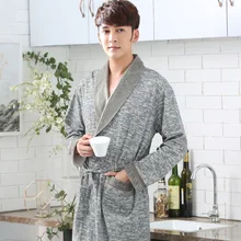 Новые мужские халаты осенние хлопковые халаты с длинными рукавами yukata стильные мужские pyama mannen пеньюар мужской badjas кимоно мужской банный Халат