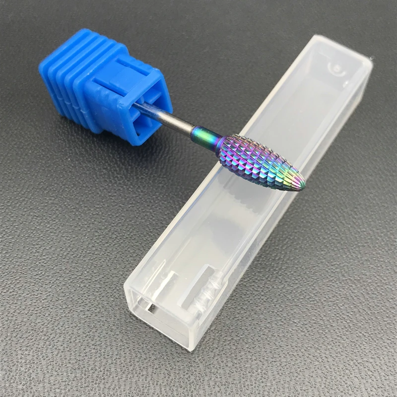 8 видов радужных нано-покрытий карбида вольфрама сверла для ногтей для электрического маникюра аксессуары для дизайна ногтей инструменты стоматологические боры - Цвет: Белый