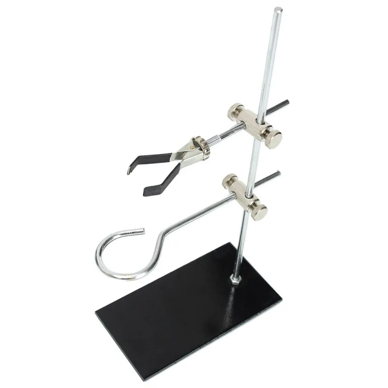 

1PC Silver Black Metal Mini Lab Bracket Laboratory Support Stand Alcohol Bottle School Rod Length 29cm