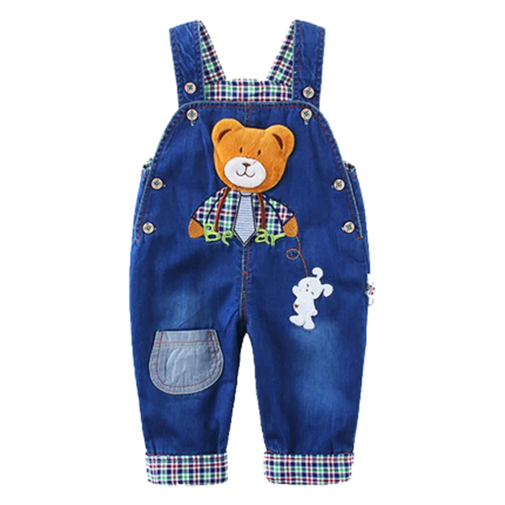 

6M-3T Top Quality 100% Cotton Babe Boys Long Pants Overalls Baby Jumpsuit For Spring Summer Autumn Jeans Rompers Toddler Clothes