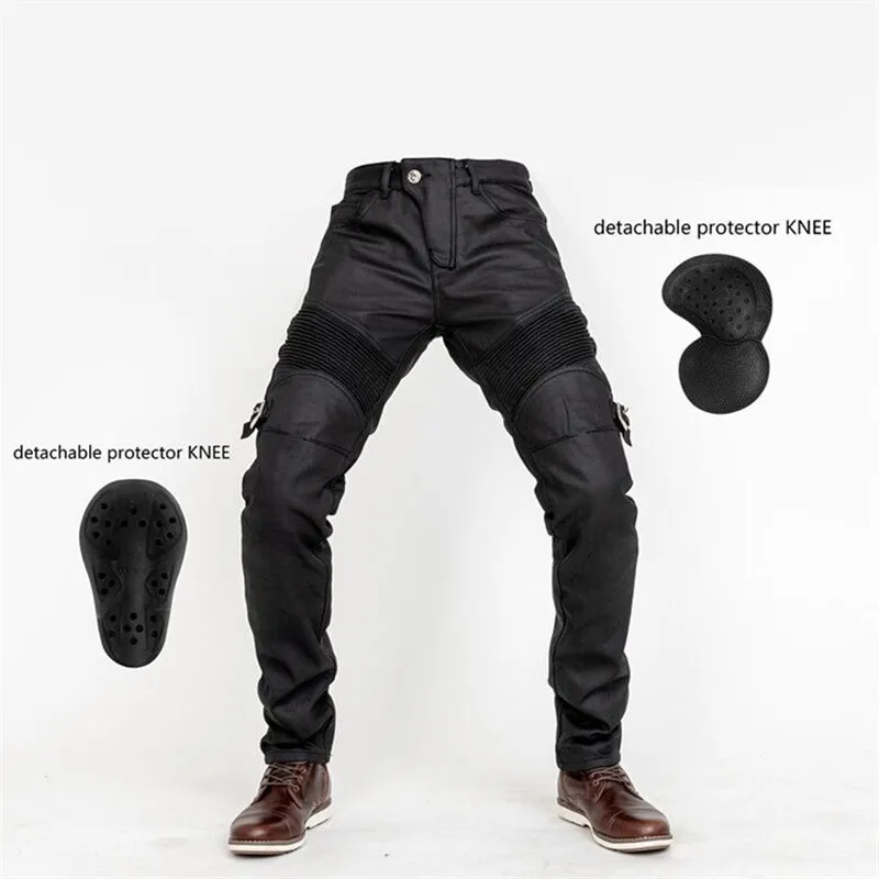 

2018 MOTORPOOL USB02 KOMINE black Slacks Jeans Motorcycle Wind Proof Ride Jeans Leisure Loose Version With Protective Equipment