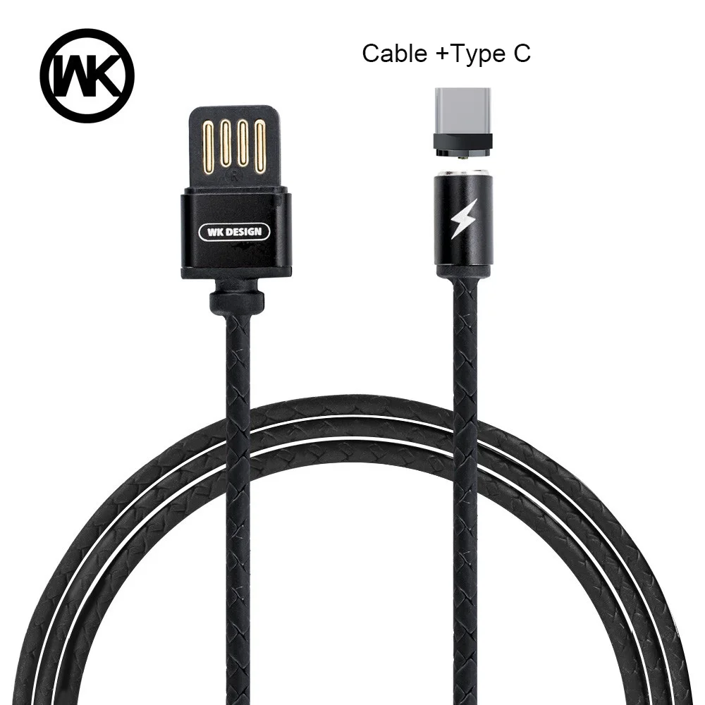 WK Magnetic USB Reversible Micro Type C IOS Cable for iPhone Samsung Xiaomi 1m Durable Charging/Dash Cord for Android USB Cable - Цвет: Type  C