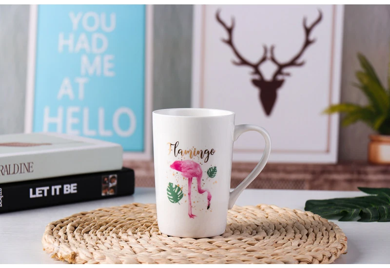 Творческие керамические чашки рекламная акция чашка для воды Фламинго кофе кружка индивидуальный логотип
