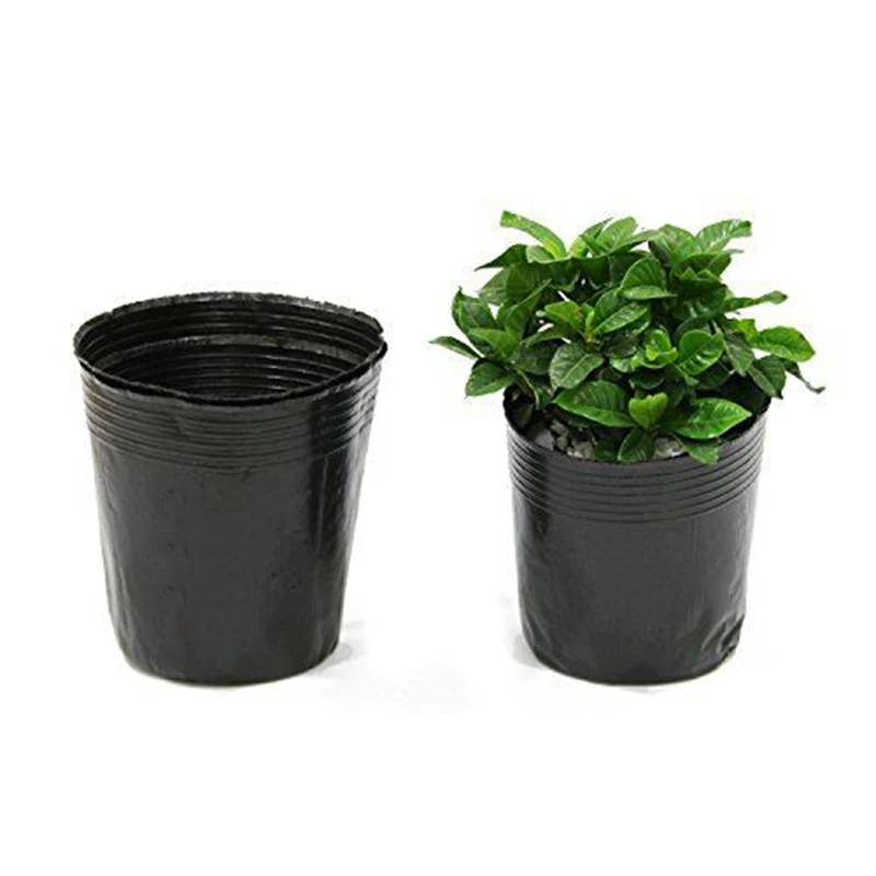 100pcs Vegetables Plastic Nursery Pots Flowerpot Planter Grow Seeding Pot Soft Black Nutrition Pots Eco-Friendly Planting Bags