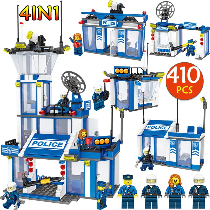 

410PCS City Series Building Block Compatible Legoingly Police Brenst Police Station Enlightening fun Toy for Children Gift