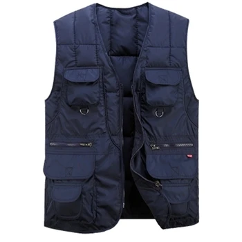 

2019 Brand Mens Causal Vests With Many Pockets Men's Sleeveless Fashion Vest Shirt Loose Photographer Men's Waistcoats