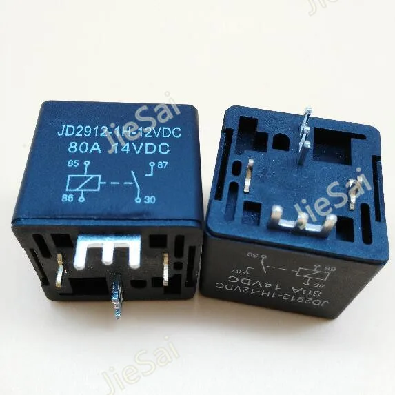 Black 80a 12vdc Pcb Relay 4 Pin Normally Open Relay For