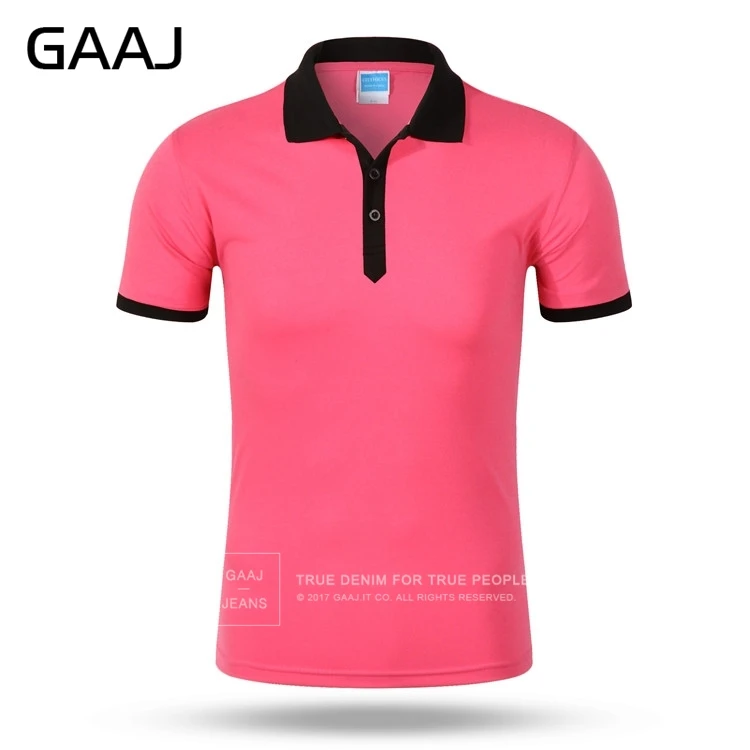 Бренд GAAJ, лидер продаж, 10 цветов, красный, фиолетовый, Мужская рубашка поло, брендовая, приталенная, повседневная, однотонная, рубашки, одежда, короткий рукав, рубашка