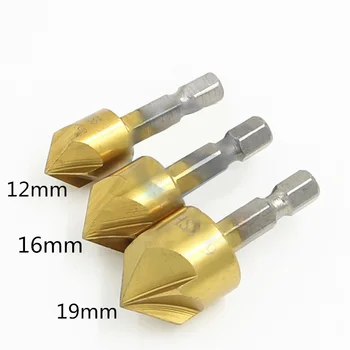 

6pcs Countersink Drill Bit Set 90 Degree 1/4" Counter Sink Chamfer Cutter DIY Power Tools 6mm-19mm Wood Countersink Drill Bits