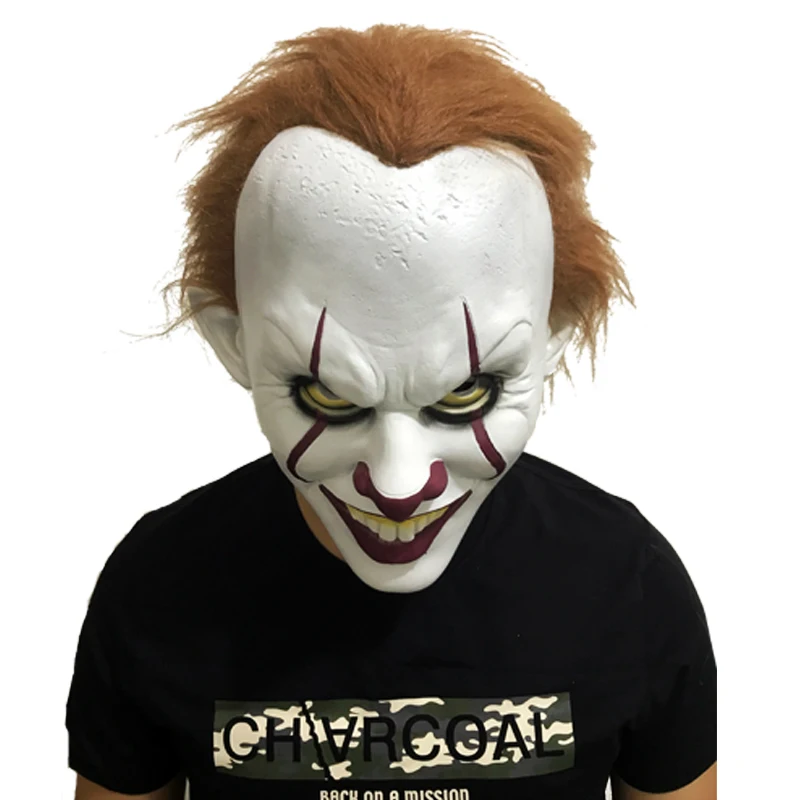 Joker Stephen King's It Косплей Маска шутливые маски латексный Полнолицевой шлем Взрослый Хэллоуин Pennywise реквизит - Цвет: Joker