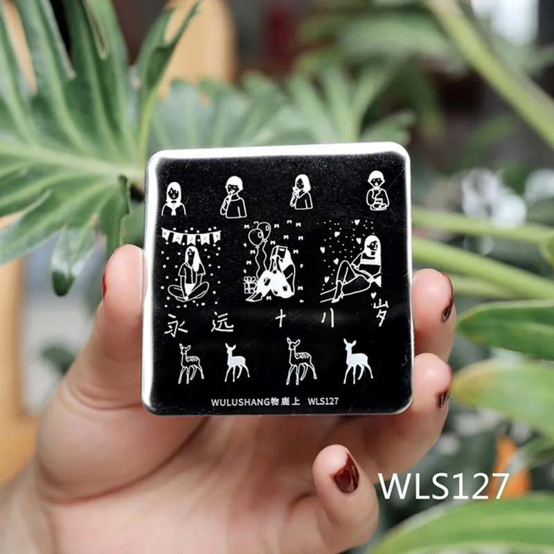 6*6 см квадратный WuLuShang ногтей штамповки пластины кружева цветок дизайн ногтей штамп шаблон изображения пластины инструменты для трафаретов - Цвет: WLS127