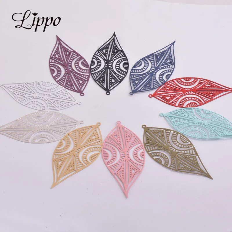 

30pcs AB5394 25*58mm delicate Hollow Tree leaf Earring Pendant Big Leaf DIY Jewelry Findings Accessories