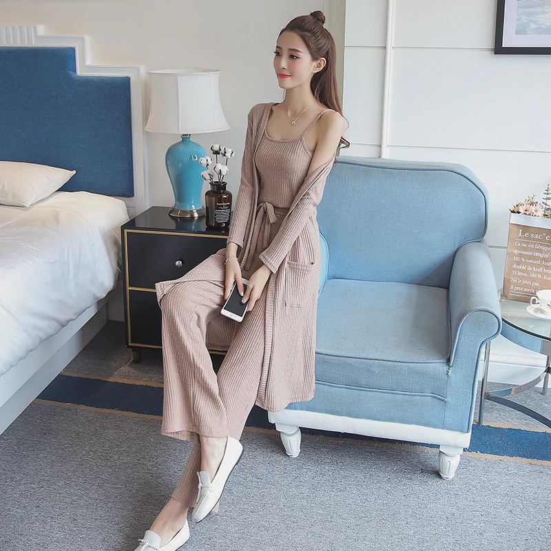 

2018 Casual Tracksuit Women 3 Pieces Set Knitted Pullover Sweaters Tops O-neck Long Sleeve Sweatshirt Pants Women's Sets s-4xl