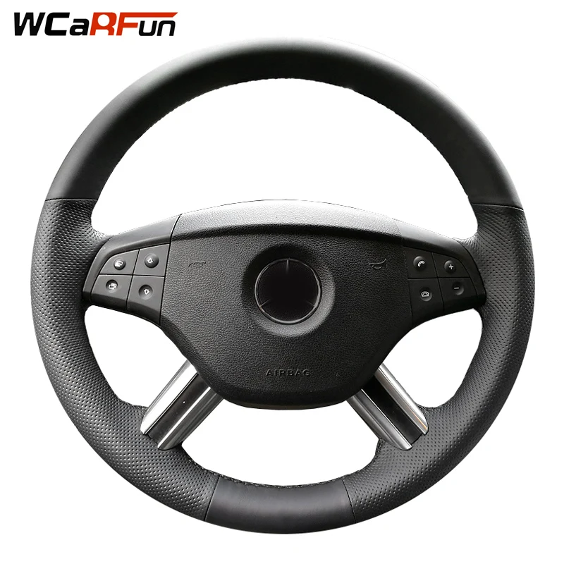 

WCaRFun Black Artificial Leather Steering Wheel Cover for Mercedes Benz ML350 ML500 2005 2006 M-Class GL-Class GL450 2006-2009