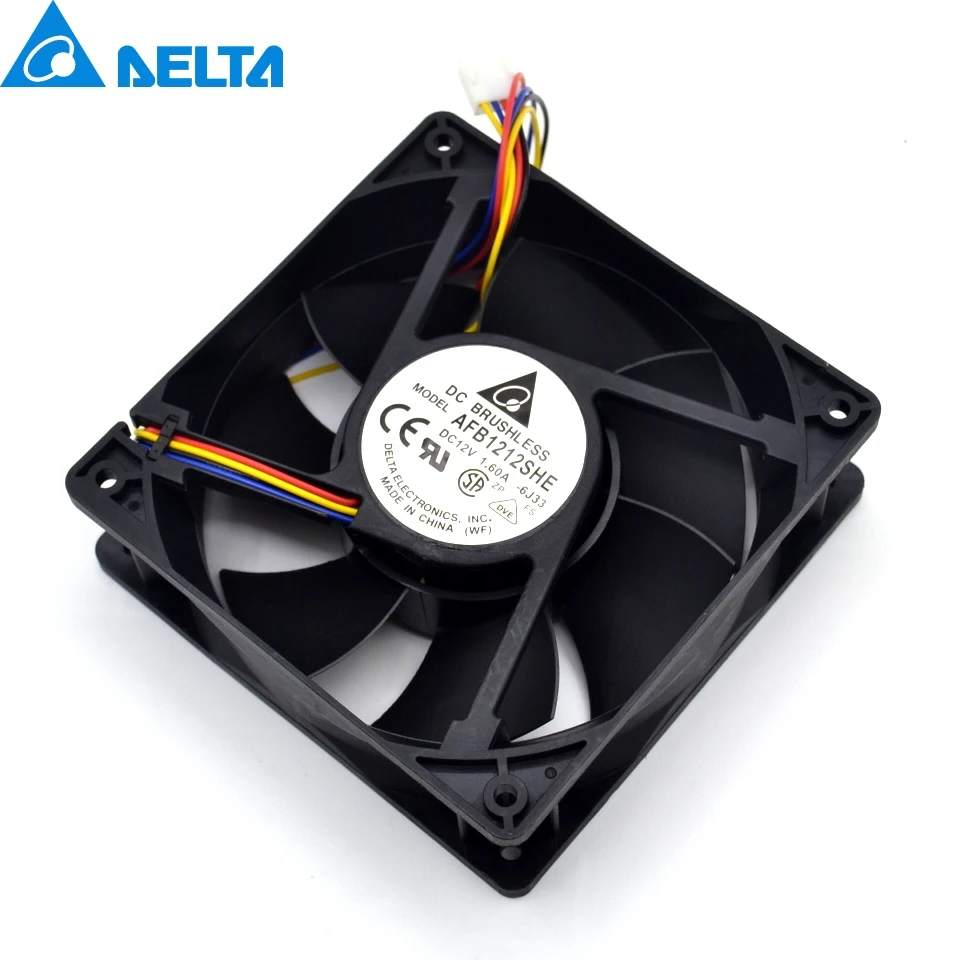 AFB1212SHE 12038 12 см 1.6A 12 В 4 провода ШИМ 40 см длинная линия вентилятора для Delta 120*120*38 мм