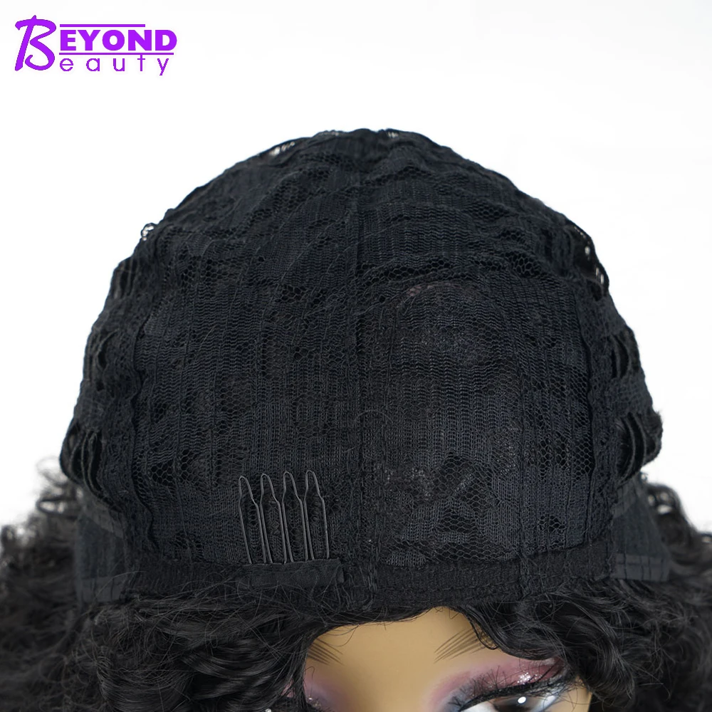 18 дюймов длинные афро кудрявый вьющиеся синтетические парики для женский, черный натуральный Цвет африканские американские волосы парики Красота