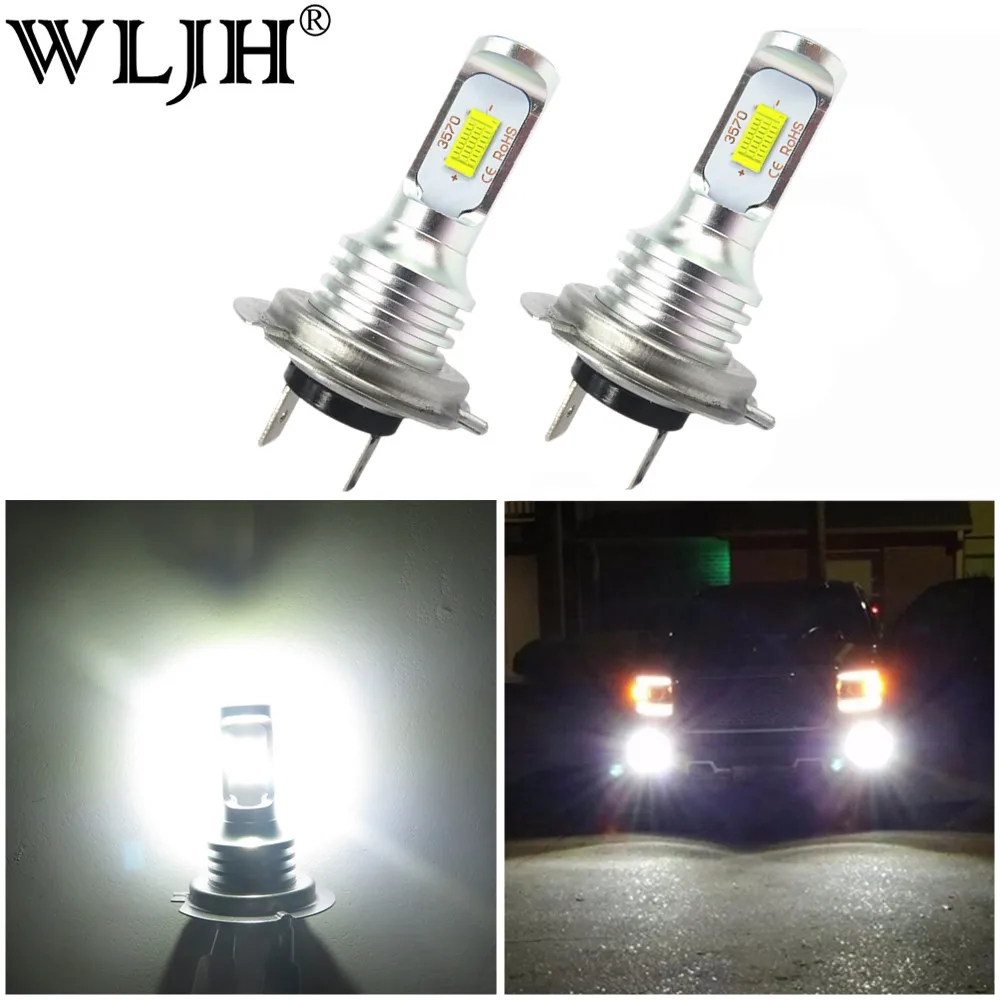 WLJH 2x Canbus 6000k White 1000lm H7 Led Light C'ree Car Lamp Auto Dip